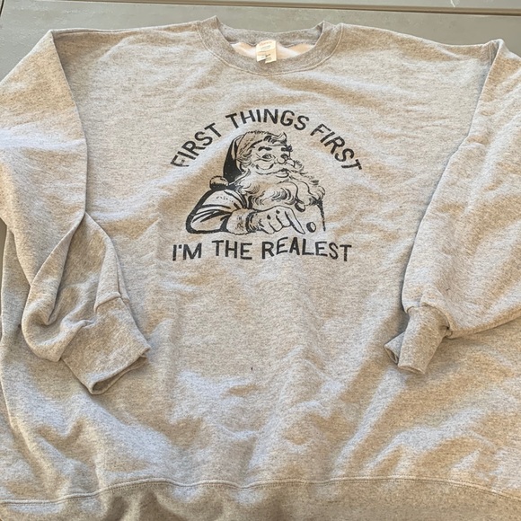 First things first grey sweater - Picture 1 of 2